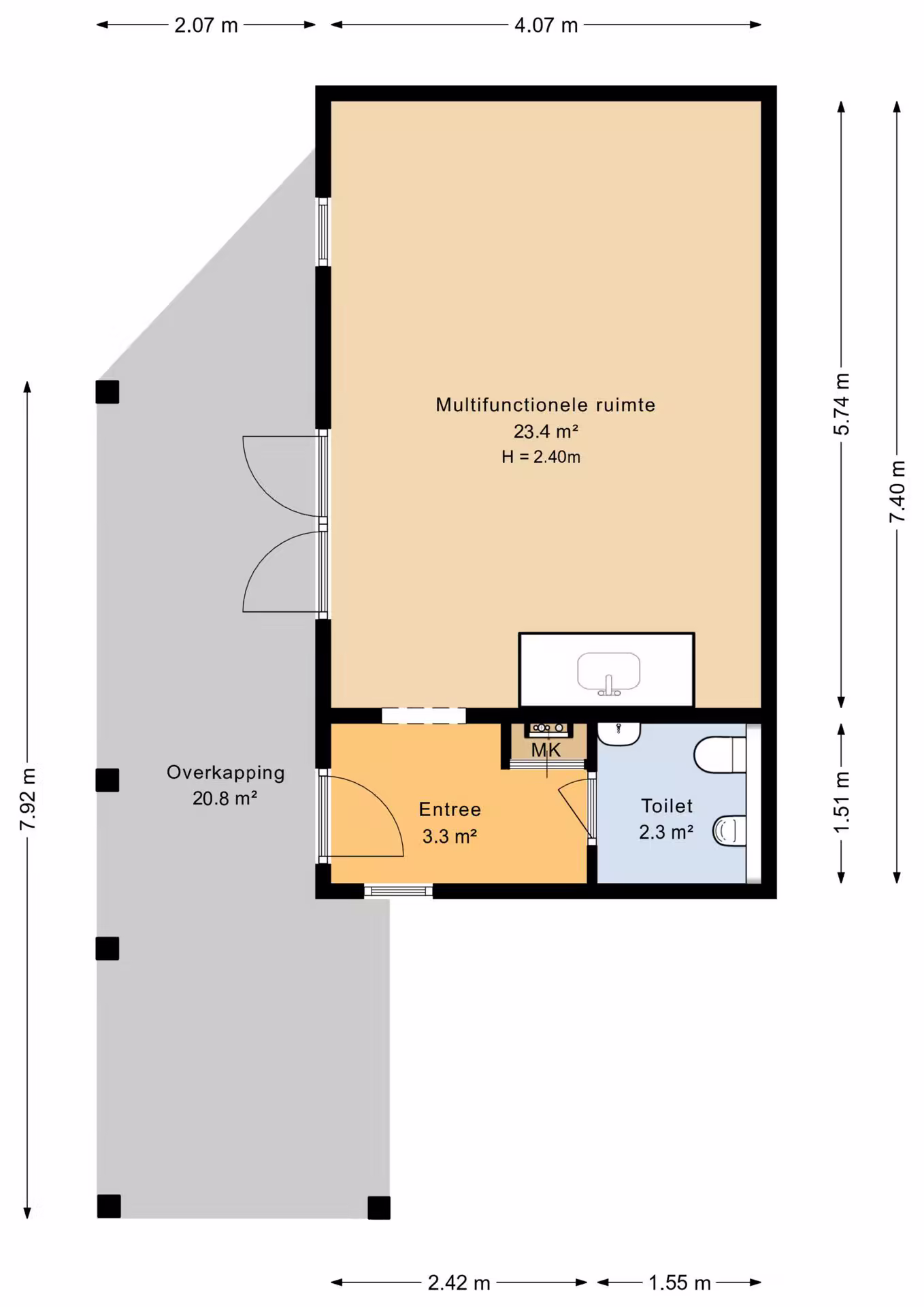 Plattegrond 5 – Hardingstraat 12, Onstwedde